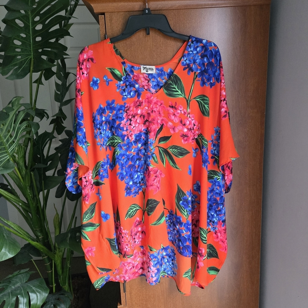 Show Me Your MuMu Orange Floral Blouse - Picture 1 of 3